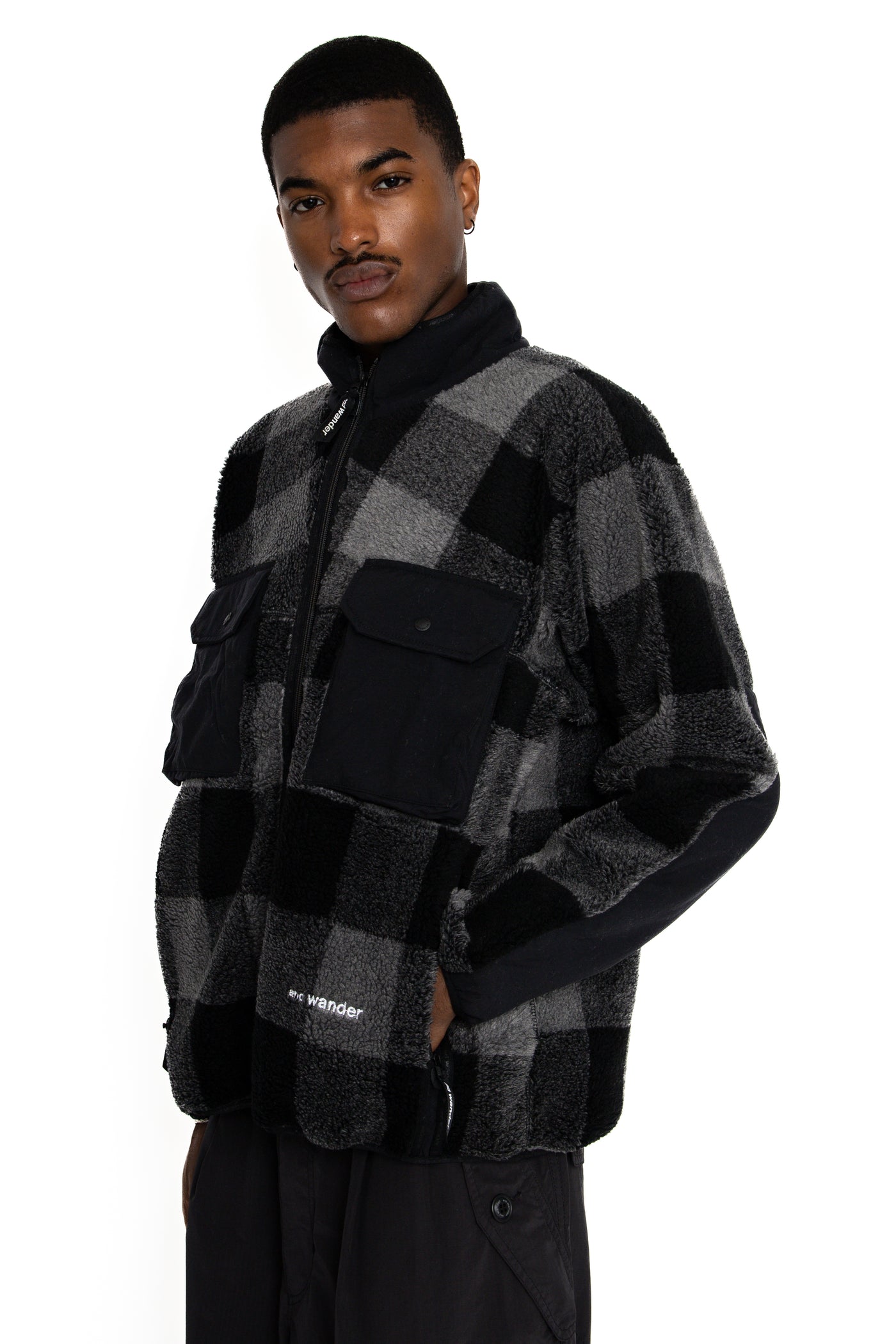 Check Boa Jacket - Grey
