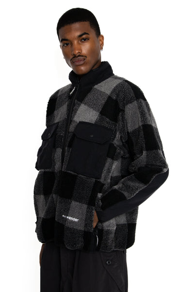Check Boa Jacket - Grey