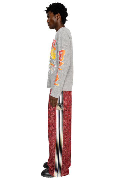 Smooth Jersey COOKIE Bandana Baggy Track Pants - Red