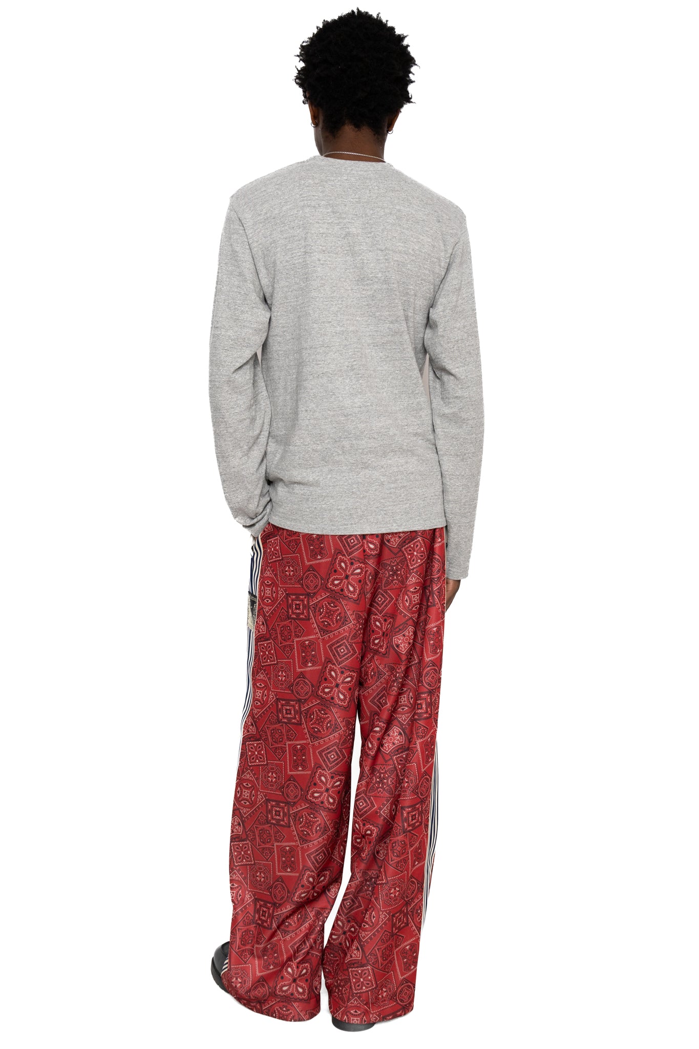 Smooth Jersey COOKIE Bandana Baggy Track Pants - Red