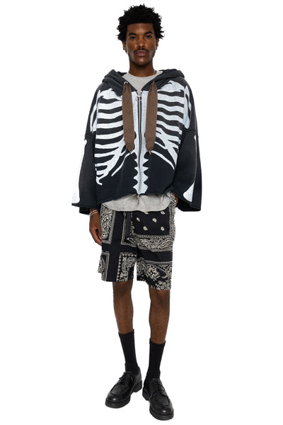 Combed Burberry RAT BRAND Bandana Patchwork EASY Shorts - Black