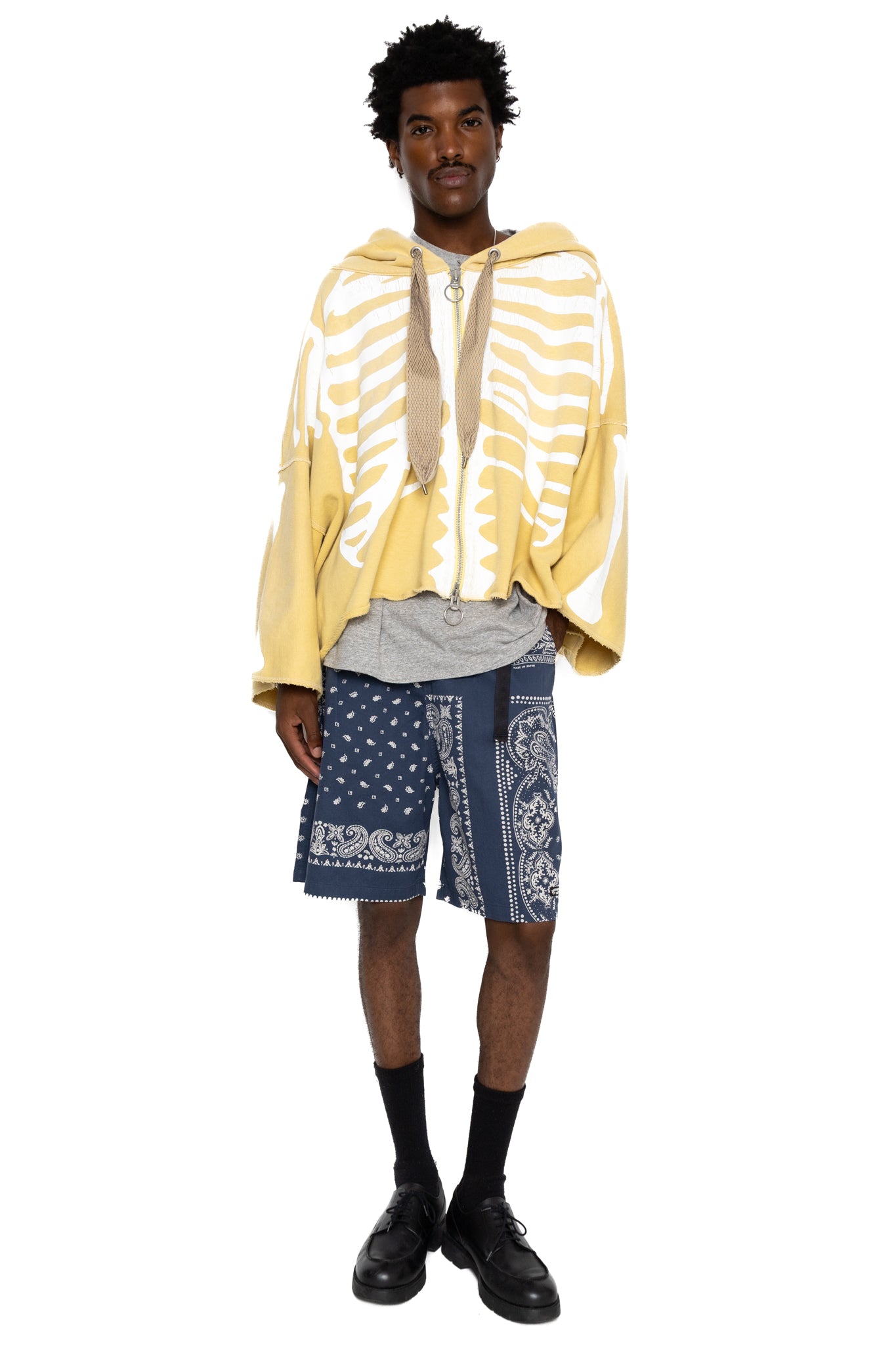 Combed Burberry RAT BRAND Bandana Patchwork EASY Shorts - Eggplant Navy