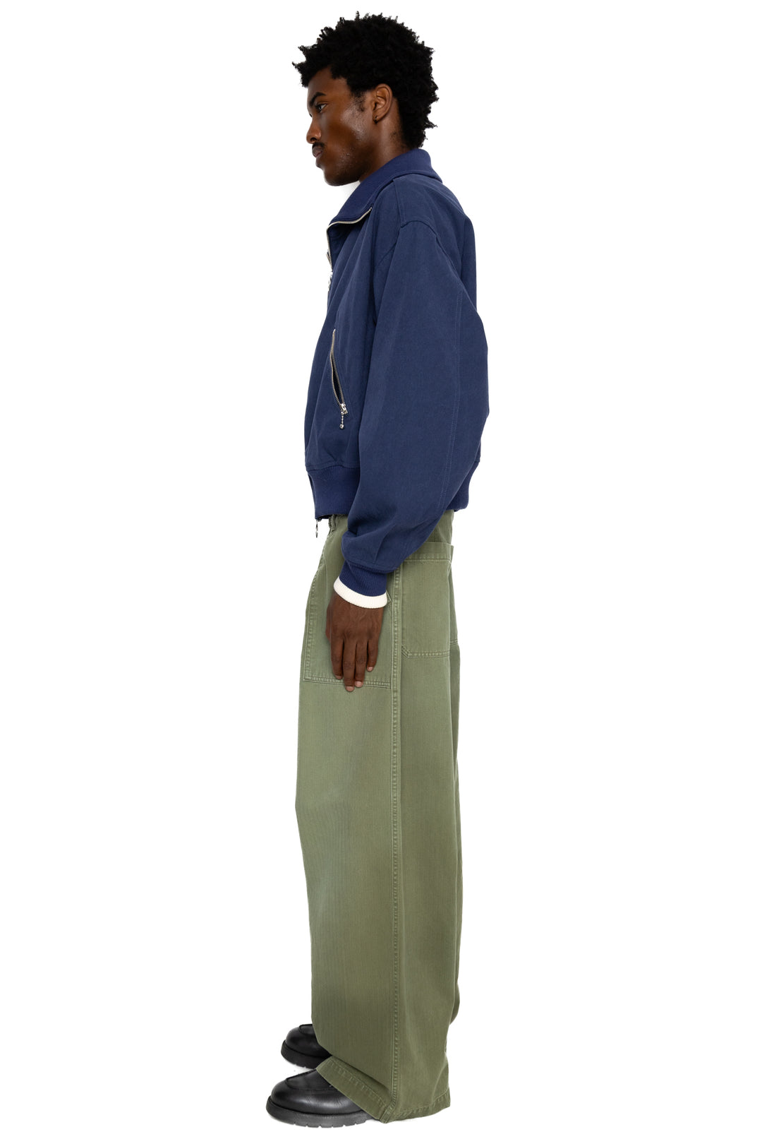 Kapital Water Repellent Canvas ZIP UP Blouson - Navy – BLUE