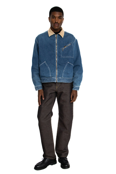 11.5oz Denim BONE Lining Reversible ZIP-UP Work JKT