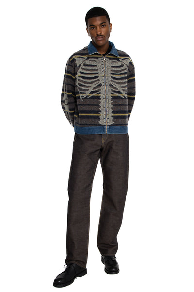 11.5oz Denim BONE Lining Reversible ZIP-UP Work JKT