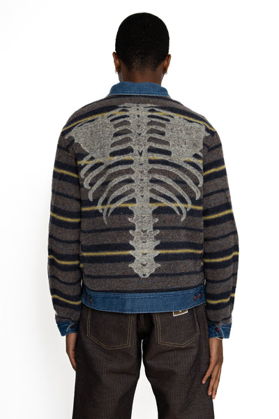11.5oz Denim BONE Lining Reversible ZIP-UP Work JKT