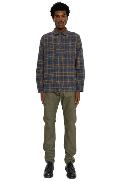1170-2-OLV Sashiko 5P Pants Relax Tapered - Olive x Olive