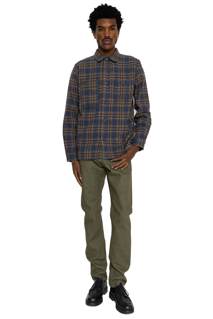 Tweed Check Double Pocket Shirt - Navy – BLUE IN GREEN SOHO