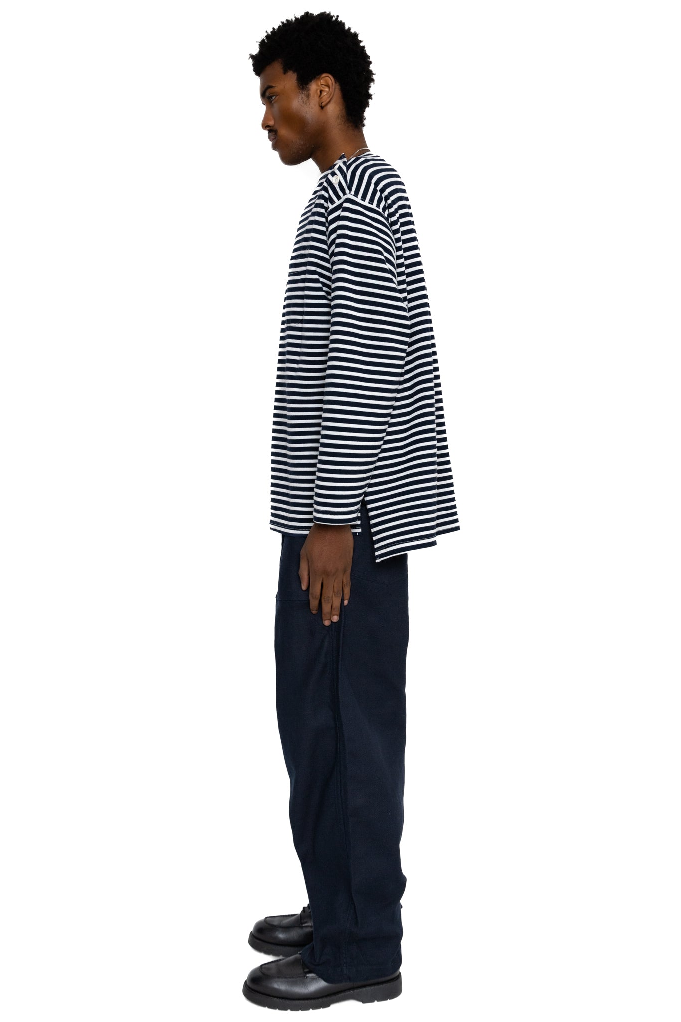 Basque Shirt PC Stripe Jersey - Navy/White