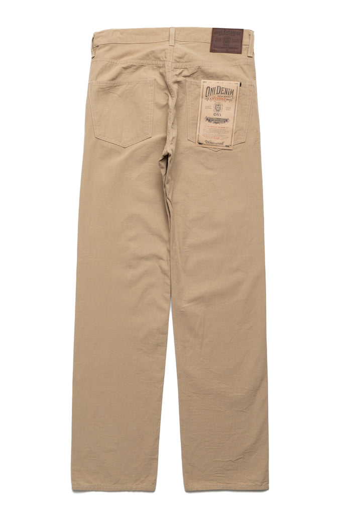 Stone  Denims チノパン ベージュ Oni Denim 266-8SVCBE Relax Straight 8oz Selvedge Chambray - Beige