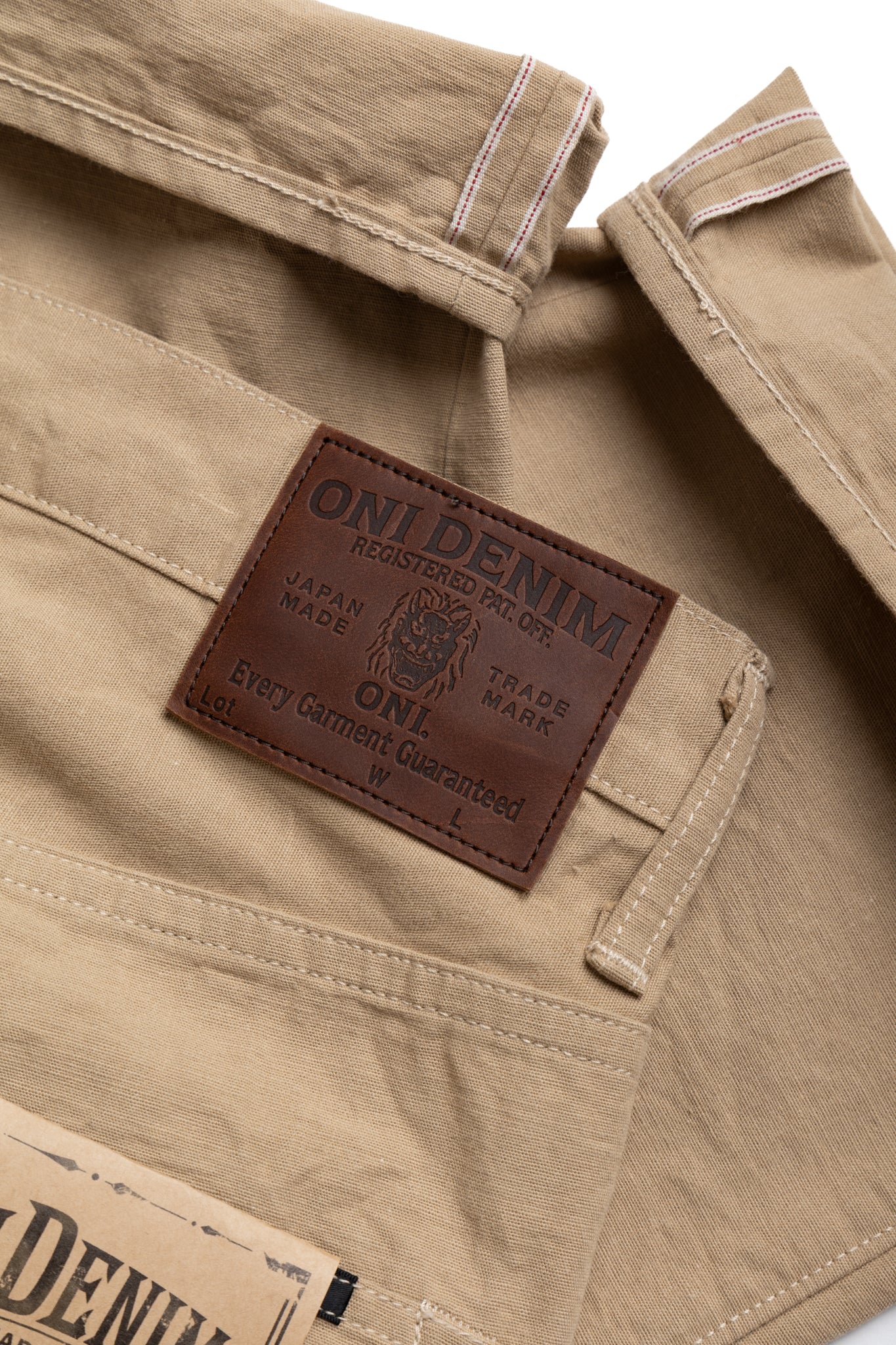 Oni Denim 266-8SVCBE Relax Straight 8oz Selvedge Chambray - Beige