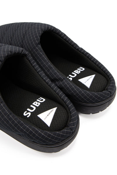 SUBU x and wander Reflective Rip Permanent Sandal - Black