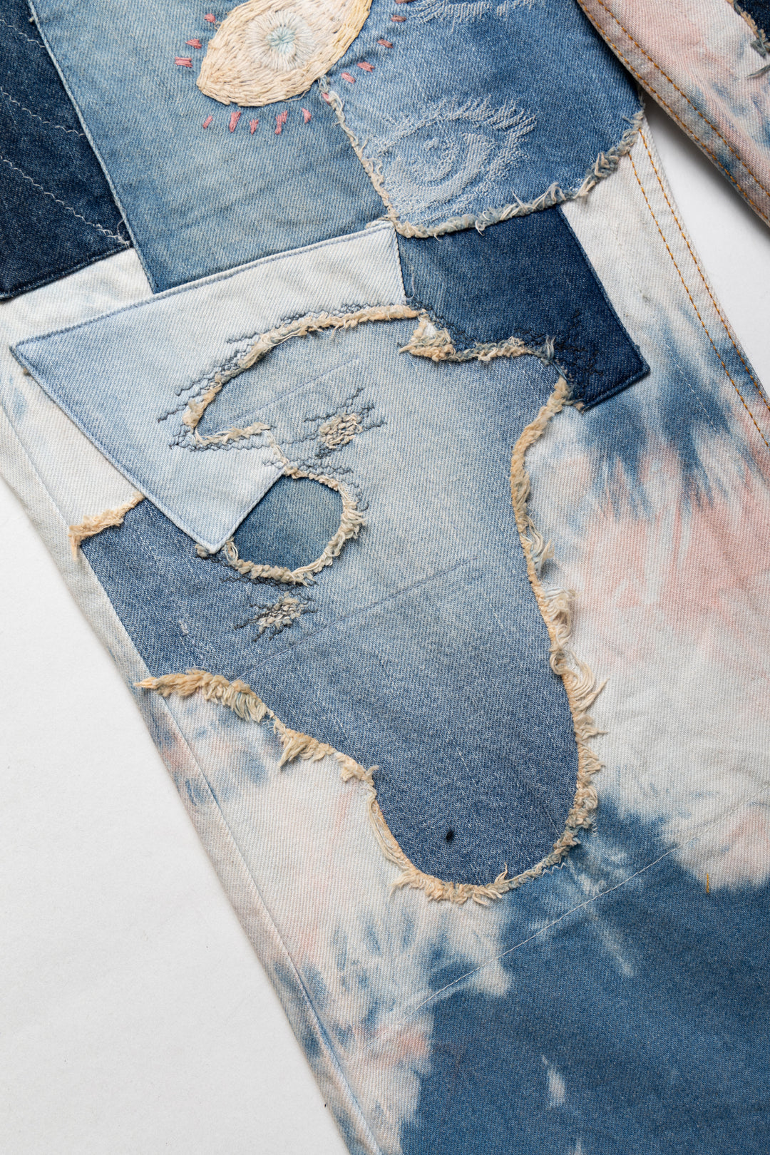 Kapital 14oz Denim Tie-Dye Baggy Flare Pants (CRAZY DIXIE