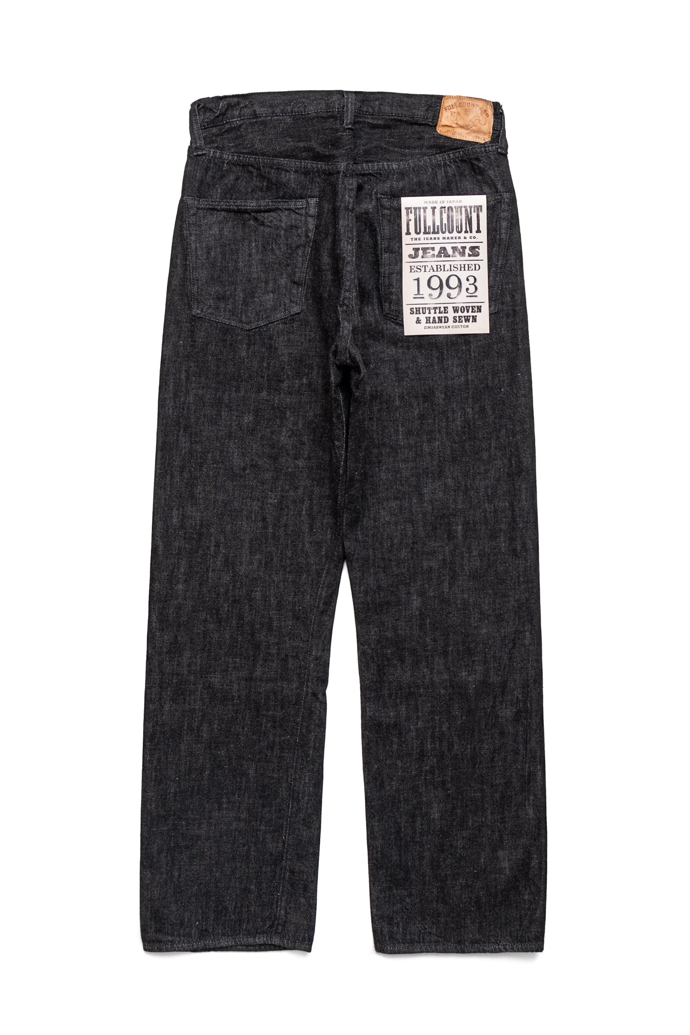 0105BKSS-BIG 11.5oz Black Denim Wide Straight - Fullcount x BiG Collaboration