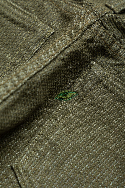 1170-2-OLV Sashiko 5P Pants Relax Tapered - Olive x Olive