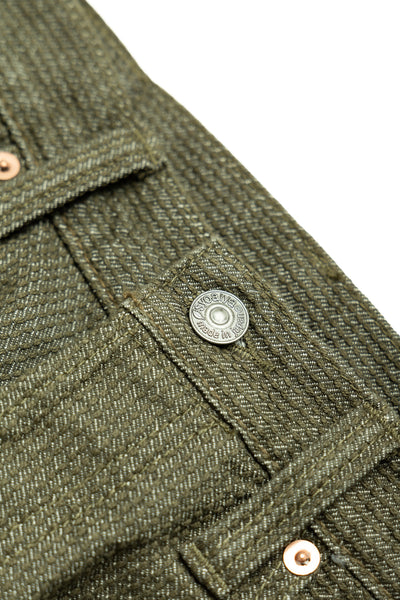 1170-2-OLV Sashiko 5P Pants Relax Tapered - Olive x Olive