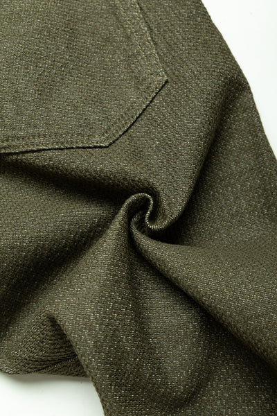 1170-2-OLV Sashiko 5P Pants Relax Tapered - Olive x Olive