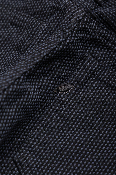 1170-2-BK Sashiko 5P Pants Relax Tapered - Grey x Black