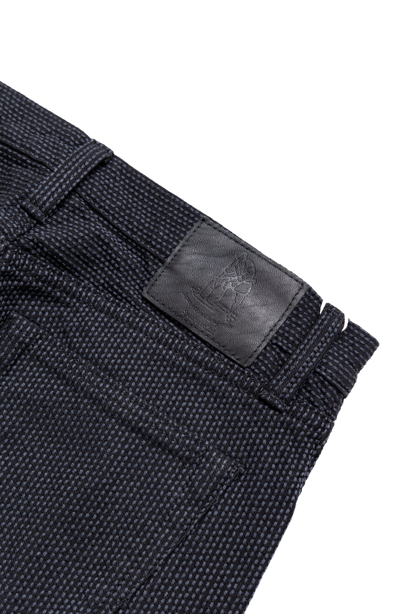 1170-2-BK Sashiko 5P Pants Relax Tapered - Grey x Black