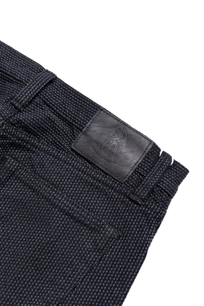 1170-2-BK Sashiko 5P Pants Relax Tapered - Grey x Black