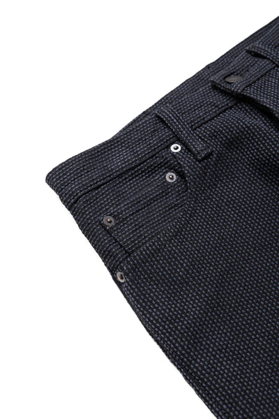 1170-2-BK Sashiko 5P Pants Relax Tapered - Grey x Black