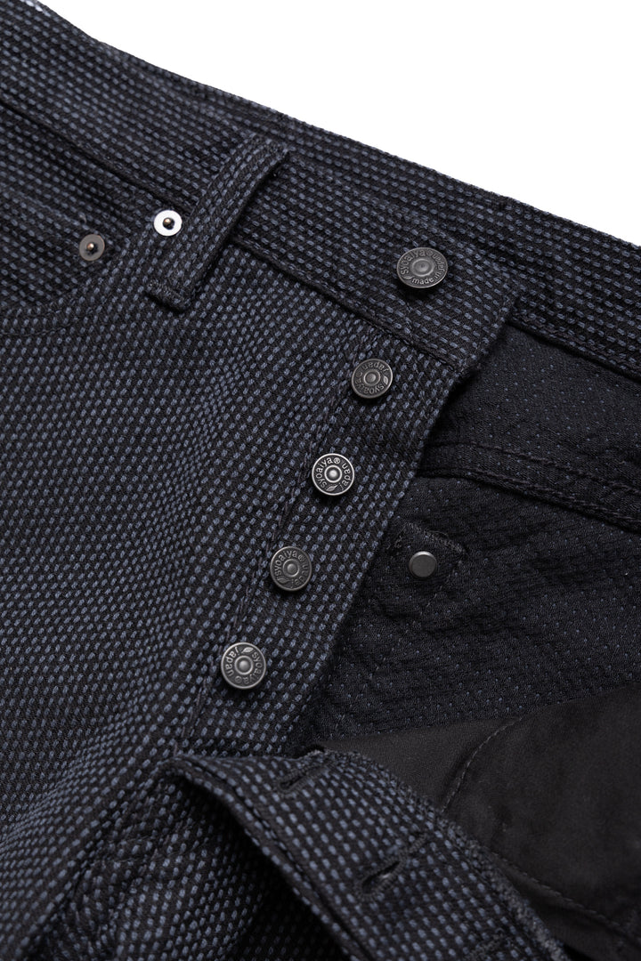 1170-2-BK Sashiko 5P Pants Relax Tapered - Grey x Black – BLUE IN