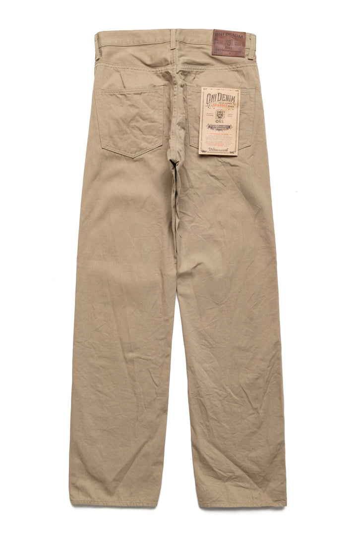 Oni Denim 266SVC-KHB 8oz Selvedge Chino Relax Straight - Khaki