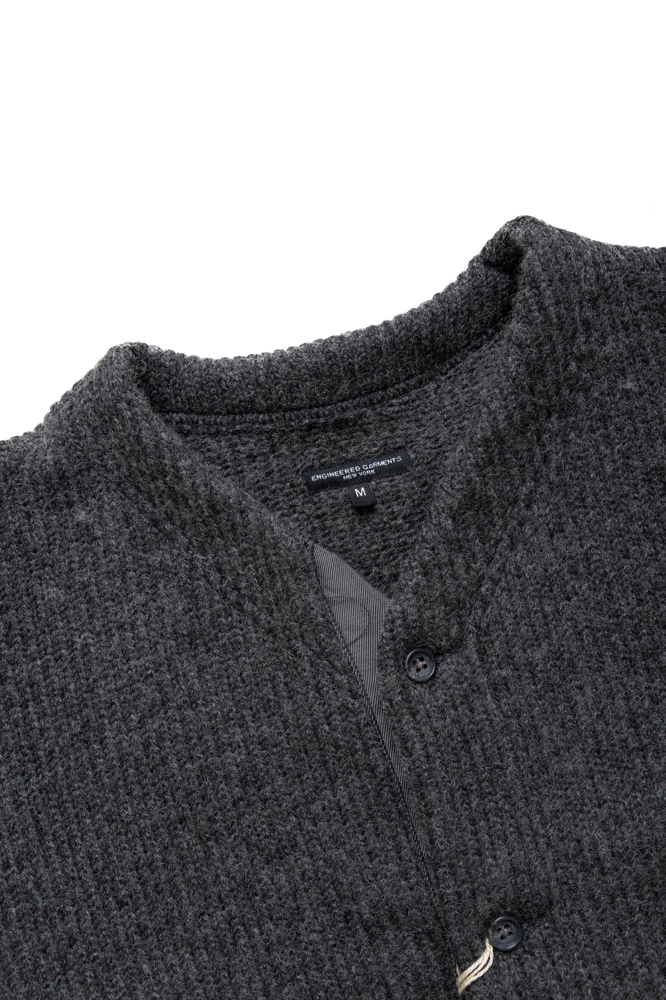 Knit Cardigan Wool Poly Sweater Knit - Charcoal