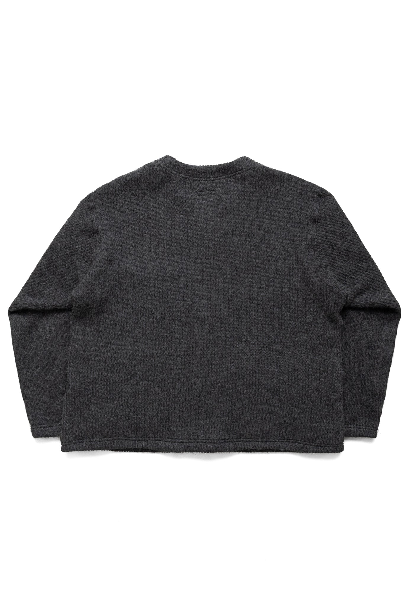 Knit Cardigan Wool Poly Sweater Knit - Charcoal