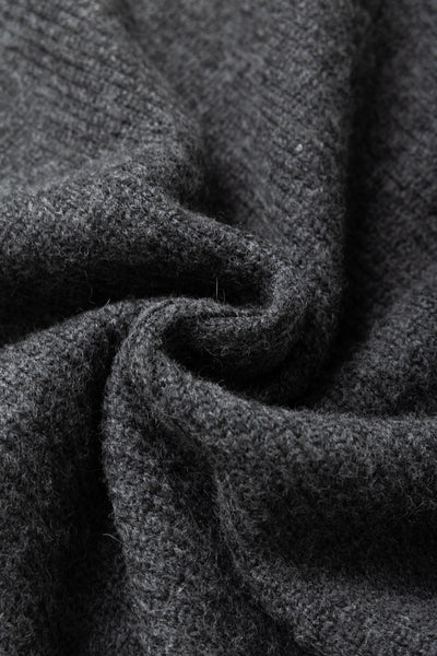 Knit Cardigan Wool Poly Sweater Knit - Charcoal