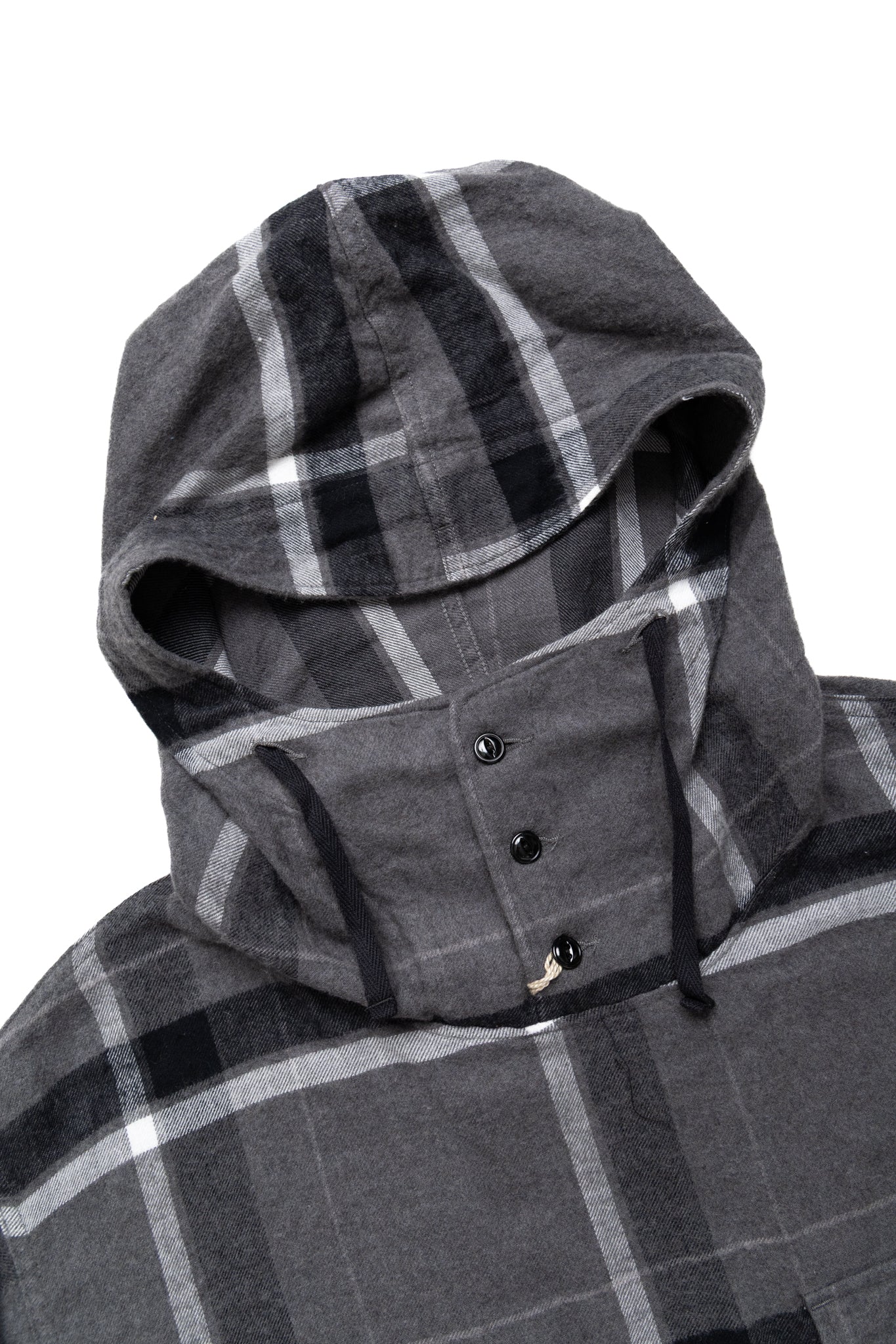 Cagoule Shirt Cotton Brushed Big Plaid - Grey/Black
