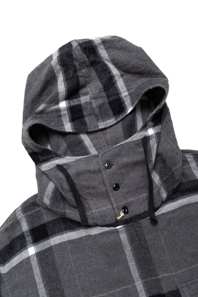 Cagoule Shirt Cotton Brushed Big Plaid - Grey/Black