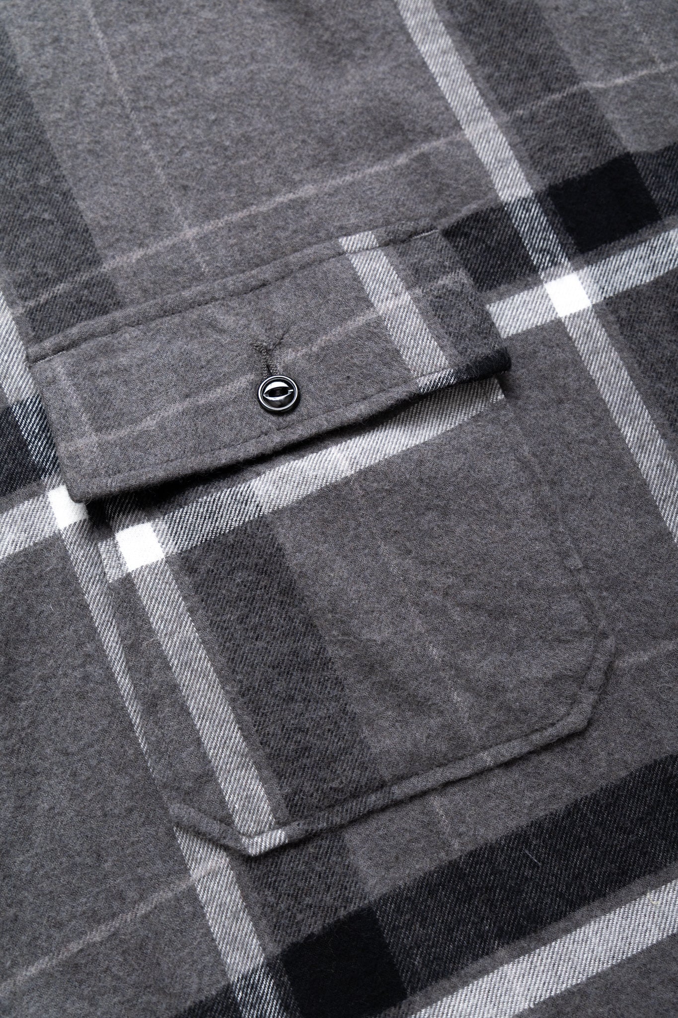 Cagoule Shirt Cotton Brushed Big Plaid - Grey/Black