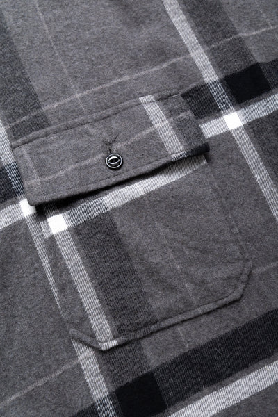 Cagoule Shirt Cotton Brushed Big Plaid - Grey/Black