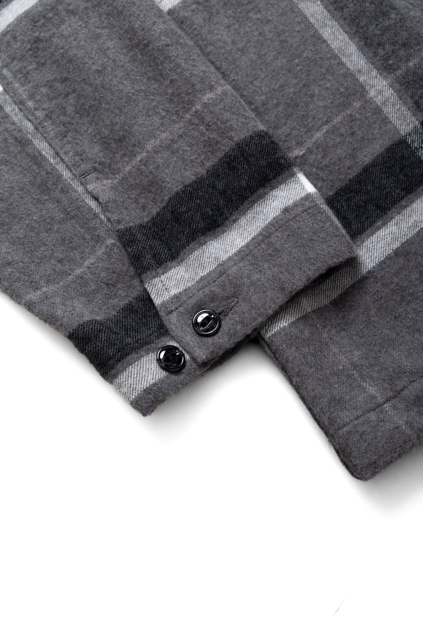 Cagoule Shirt Cotton Brushed Big Plaid - Grey/Black