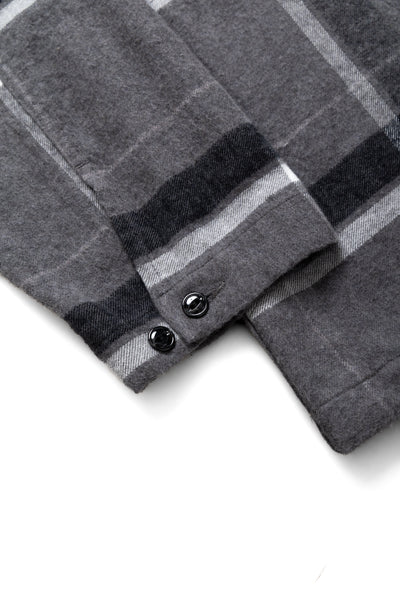 Cagoule Shirt Cotton Brushed Big Plaid - Grey/Black