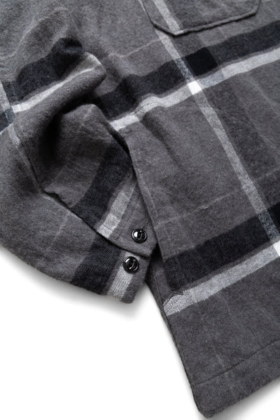 Cagoule Shirt Cotton Brushed Big Plaid - Grey/Black