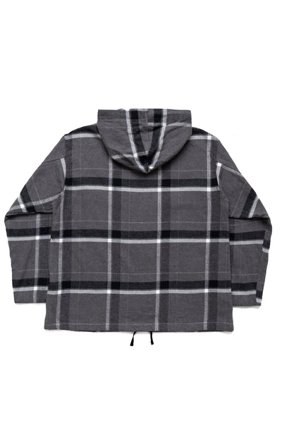 Cagoule Shirt Cotton Brushed Big Plaid - Grey/Black