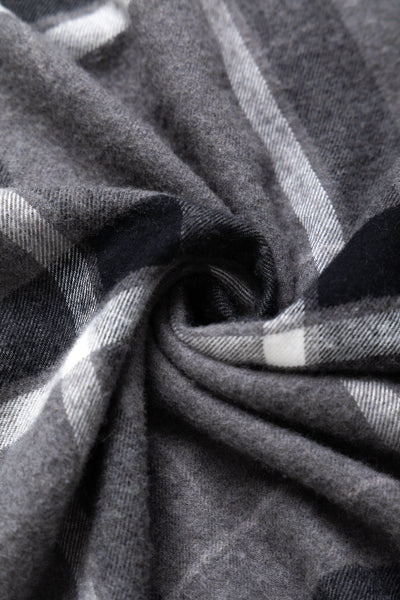 Cagoule Shirt Cotton Brushed Big Plaid - Grey/Black