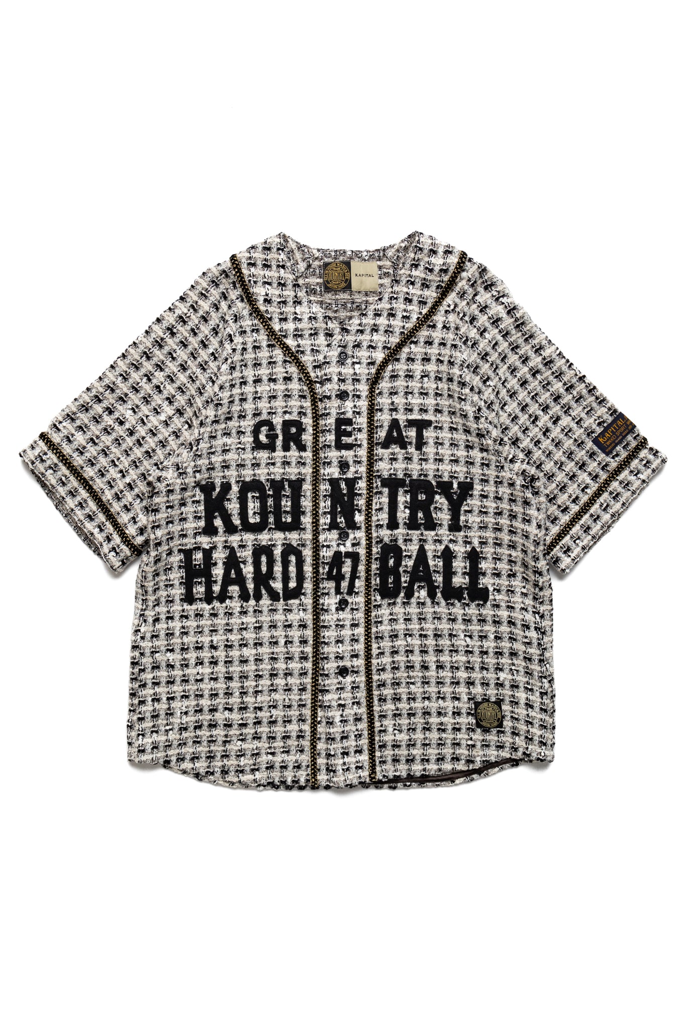 Fancy Tweed GREAT KOUNTRY Baseball Shirt - White