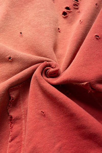 SWT Knit THRILLER Damaged Hoodie (STUDS) - Red