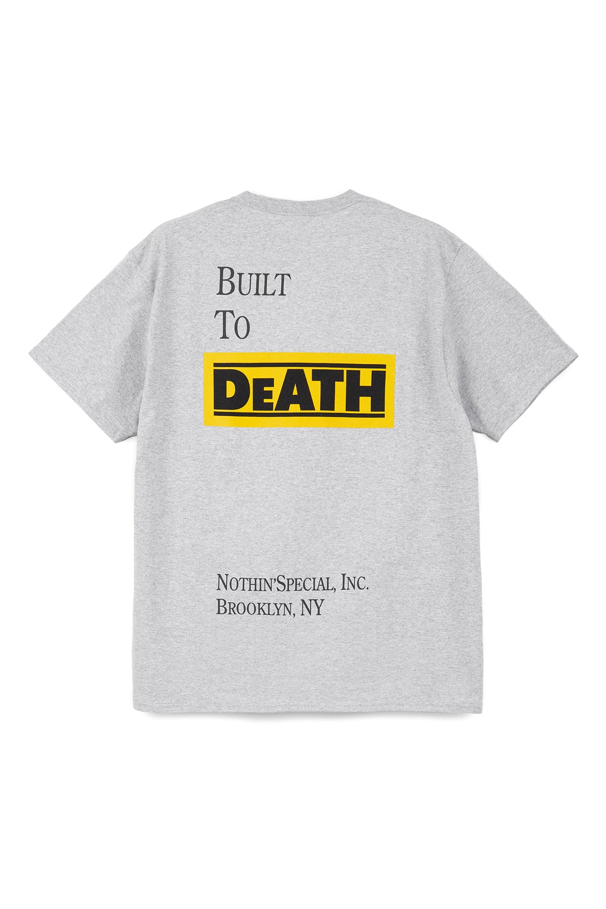 BUILT TO DeATH Pocket Tee - Heather Grey