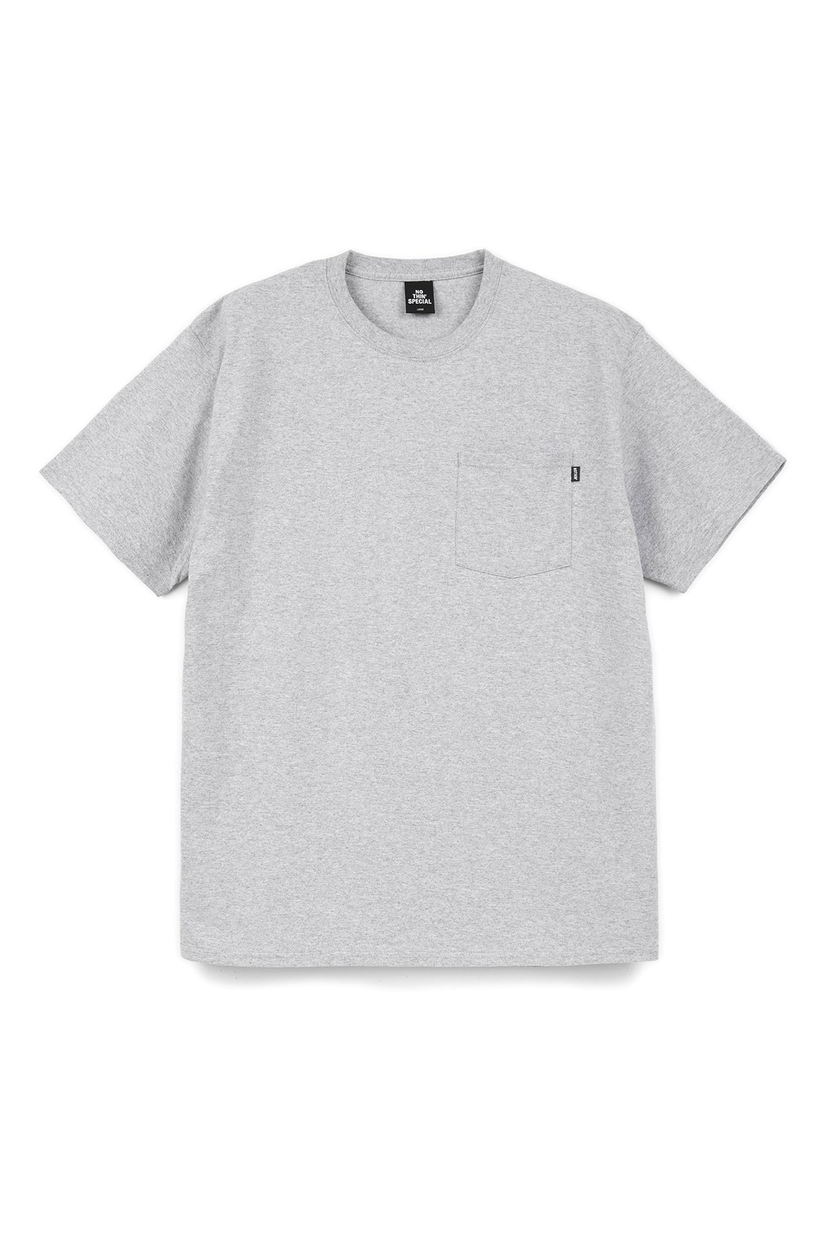 BUILT TO DeATH Pocket Tee - Heather Grey