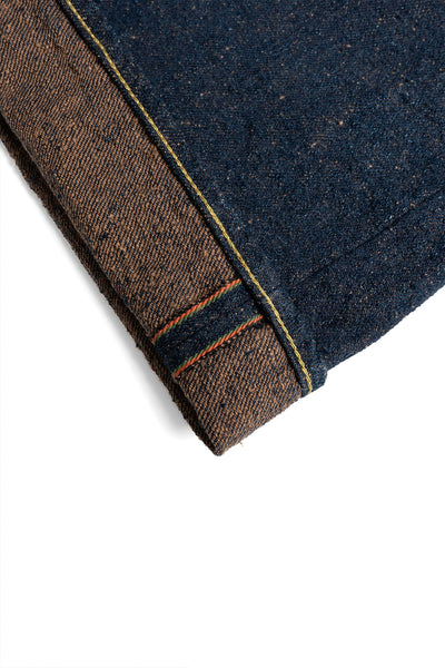 200-CCD-MOCA 15oz Crushed Concrete Denim Wide Straight - Indigo x Moca