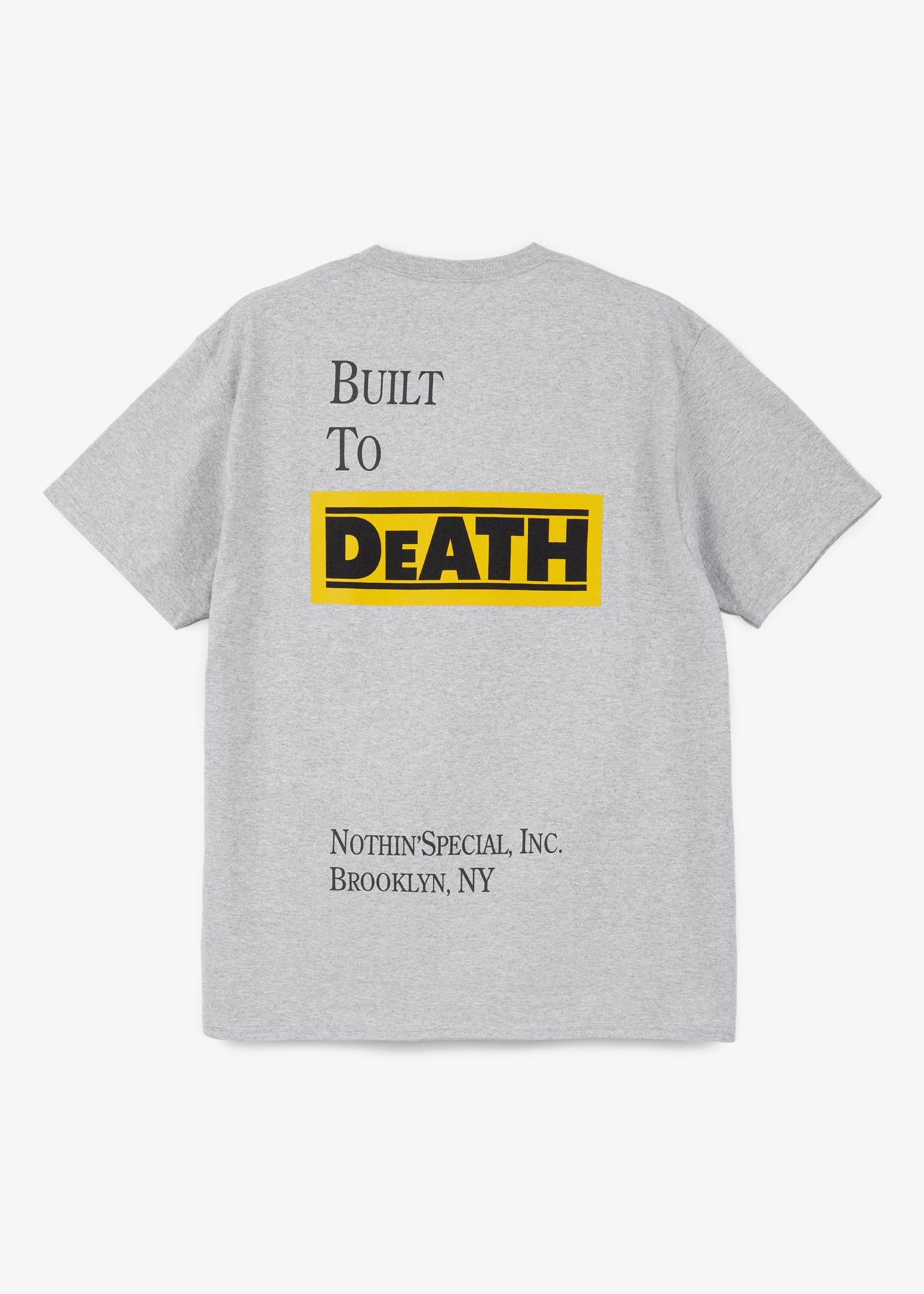 BUILT TO DeATH Pocket Tee - Heather Grey