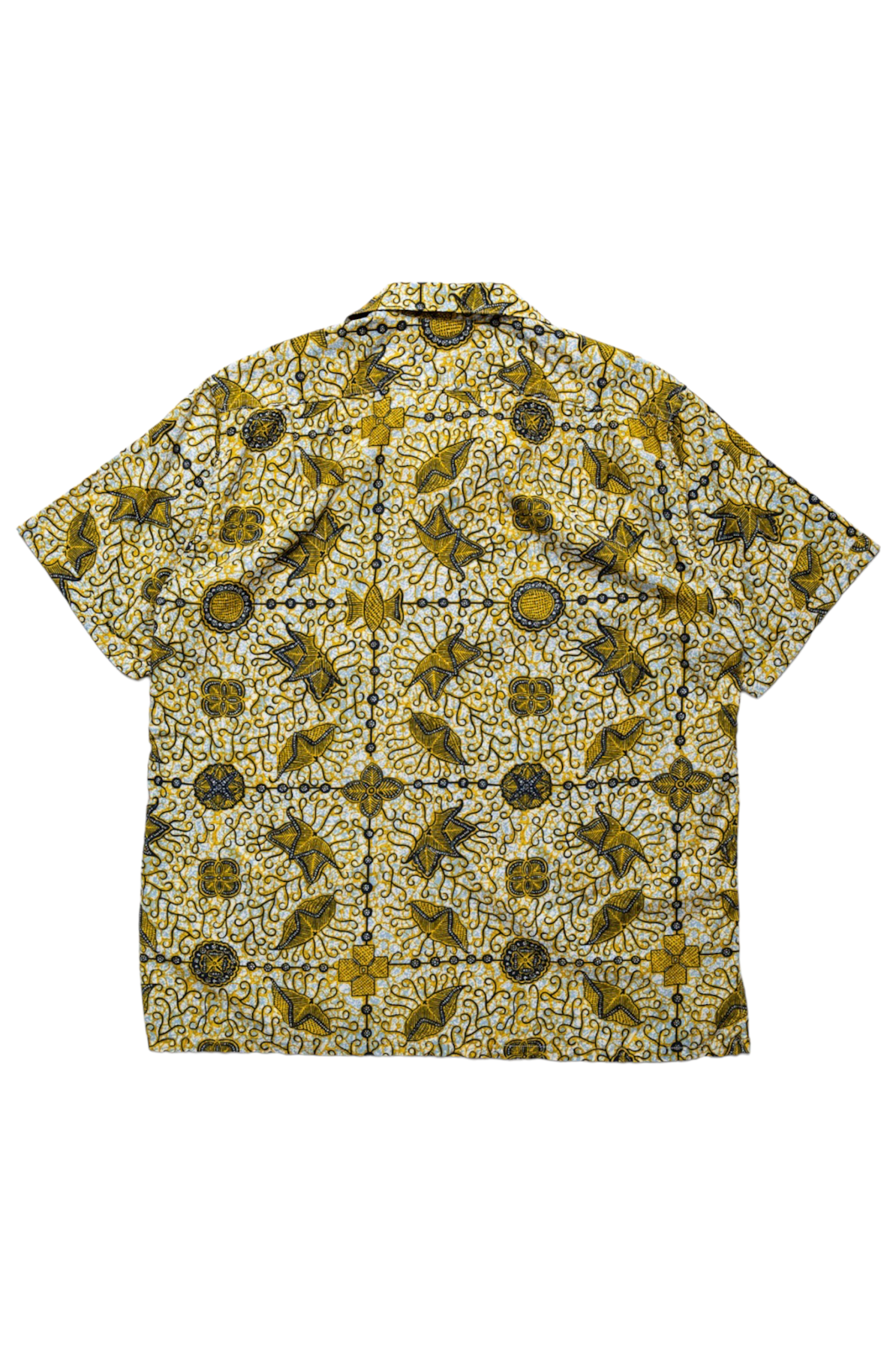 Beach Shirt Jacket Cotton Rayon Batik Print - White