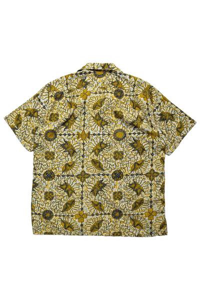 Beach Shirt Jacket Cotton Rayon Batik Print - White