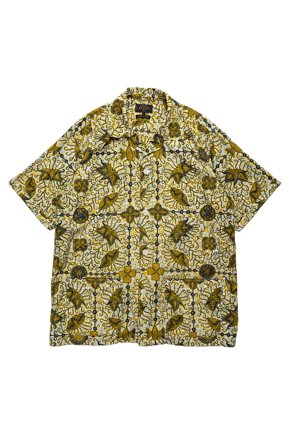 Beach Shirt Jacket Cotton Rayon Batik Print - White