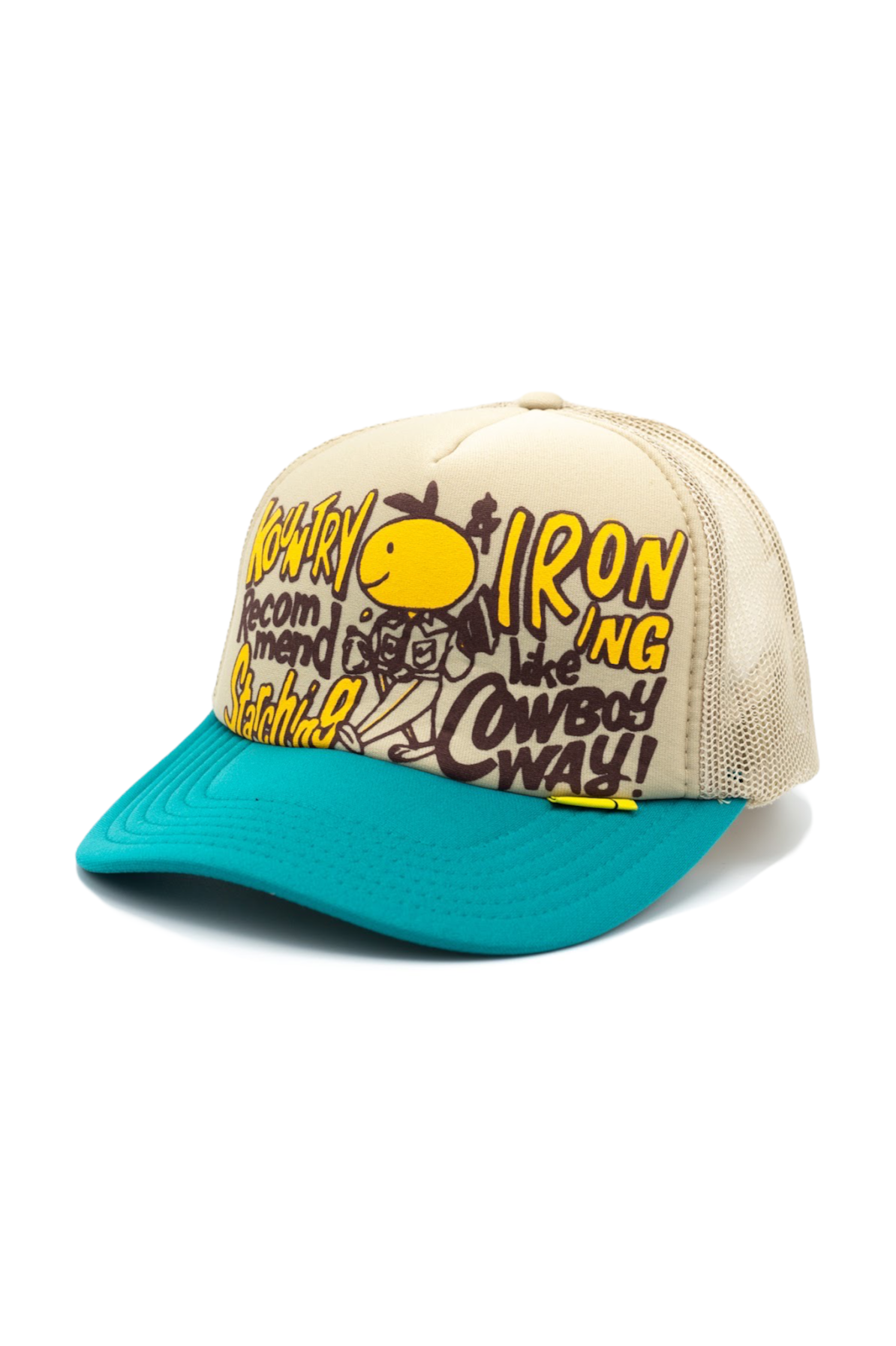 CONEYCOWBOWY Trucker Cap - Beige x Turquoise