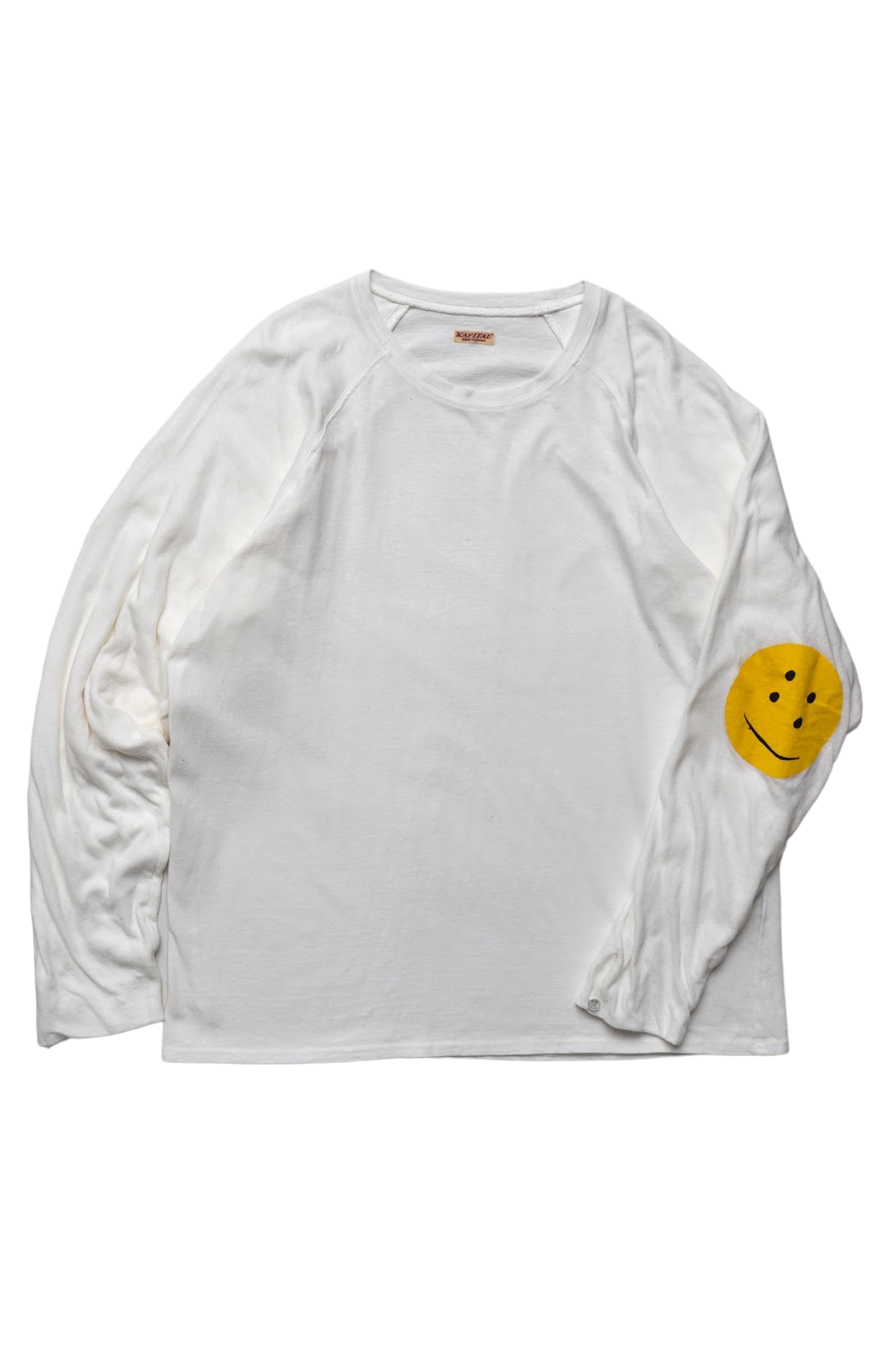 Jersey x Gauze Jersey CHEF Long Sleeve T (RAINBOWY PATCH) - White